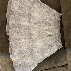 White and Gray Patterned Skirt